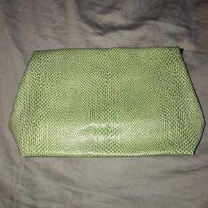 Green cosmetic bag.